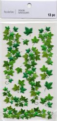 Shiny Green Leaves, 3D scrapbook stickers 4x7" (Recollections)  