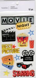 Movie Night, 3D scrapbook stickers 4x7" (Recollections)  
