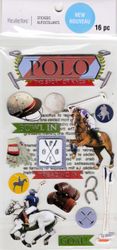 Polo, sports, 3D scrapbook stickers 4x7" (Recollections)  
