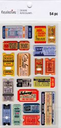 Transportation Tickets, 3D scrapbook stickers 4x7" (Recollections)  