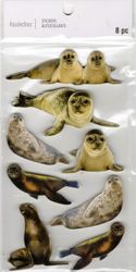 Seals, animal, 3D scrapbook stickers 4x7" (Recollections)  