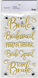 Bride, wedding, 3D scrapbook stickers 4x7" (Recollections)  
