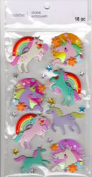 Unicorns, 3D scrapbook stickers 4x7" (Recollections)  