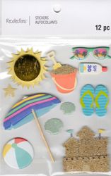 Beach, 3D scrapbook stickers 4x5" (Recollections)  
