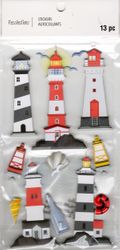 Lighthouses, 3D scrapbook stickers 4x7" (Recollections)  