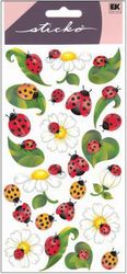 Ladybugs & Flowers, scrapbook stickers (Sticko)