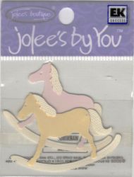Rocking Horses, Pink & Yellow, scrapbook embellishment (Jolee's by You)