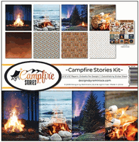 Campfire Stories Kit, 8 papers & 1 sticker pack, scrapbook (Reminisce)
