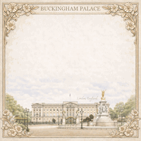 Buckingham Palace, London, England, scrapbook paper (Scrapbook Customs) 