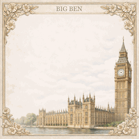 Big Ben, England, scrapbook paper (Scrapbook Customs) 