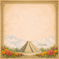 Mexico, Chichen Itza, scrapbook paper (Scrapbook Customs) 