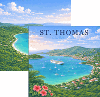 St Thomas, Charlotte Amalie, Cruise Port, DS scrapbook paper (Scrapbook Customs)