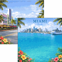 Miami, Florida Cruise Port, DS scrapbook paper (Scrapbook Customs)