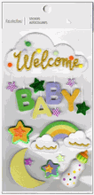 Welcome Baby, 3D scrapbook stickers 4x7" (Recollections)