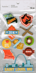 Saint Louis, Mo, 3D scrapbook stickers 4x7" (Recollections)