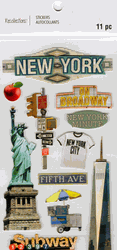New York, 3D scrapbook stickers 4x7" (Recollections)
