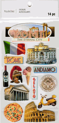 Rome: Pompeii, The Eternal City, 3D scrapbook stickers 4x7" (Recollections)Pom