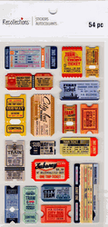 Transportation Tickets, 3D scrapbook stickers 4x7" (Recollections)  