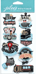 Travel Words, 3-D LE GRANDE scrapbook stickers (Jolee's Boutique)<br><font color=red>50% off</font>  
