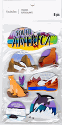 South America, 3D scrapbook stickers 4x7" (Recollections)