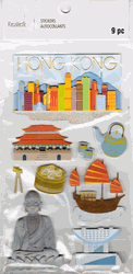 Hong Kong, 3D scrapbook stickers 4x7" (Recollections)