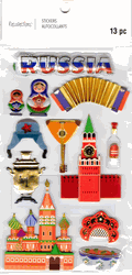 Russia, 3D scrapbook stickers 4x7" (Recollections)