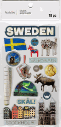 Sweden, 3D scrapbook stickers 4x7" (Recollections)