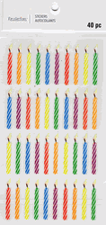 Birthday Candles, scrapbook stickers 4x7" (Recollections)