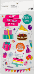 Happy Birthday Party, 3D scrapbook stickers 4x7" (Recollections)