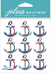 Anchors, patriotic & nautical 3D scrapbook stickers (Jolee's Boutique)