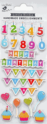 Birthday Bash, 3D Scrapbook stickers, 22/pk (Little Birdie)