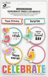 Celebrate, Birthday, 3D Scrapbook stickers, 7/pk (Little Birdie)<br><font color=red>25% off</font>