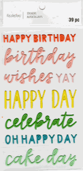 Happy Birthday Words, 3D scrapbook stickers 4x7" (Recollections)