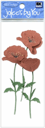 Poppy flowers, 3D scrapbook embellishment (Jolee's by You)