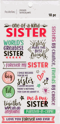 Sister, scrapbook stickers 4x7" (Recollections)