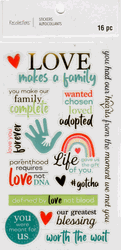Family -Adopted Love, scrapbook stickers 4x7" (Recollections)