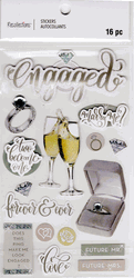 Engaged, 3D scrapbook stickers 4x7" (Recollections)