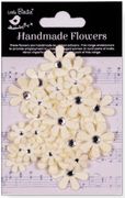 Sparkle Florette Paper Flowers, Ivory Pearl, 30/Pkg, scrapbook stickers (Little Birdie)<br><font color=red>25% off</font>
