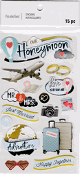 Our Honeymoon, 3D scrapbook stickers 4x7" (Recollections)