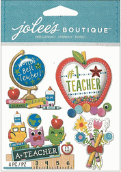 #1 Teacher, school, 3-D scrapbook stickers (Jolee's Boutique) <br><font color=red>33% off</font>