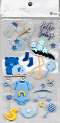 Baby Boy - Stork, 3D scrapbook stickers 4x7" (Recollections)