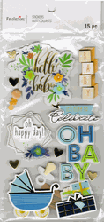 Baby Boy - Hello, 3D scrapbook stickers 4x7" (Recollections)