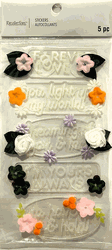 Forever Love w/ Flowers, 3D scrapbook stickers 4x7" (Recollections)