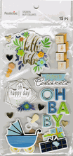 Baby Boy - Hello, 3D scrapbook stickers 4x7" (Recollections)
