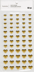 Hearts, Gold, 3D scrapbook stickers 4x7" (Recollections)