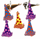 Party Hats, scrapbook brads, 12/pack (Eyelet Outlet)