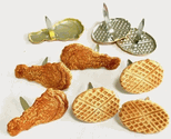 Chicken & Waffles, scrapbook brads, 12/pack (Eyelet Outlet)