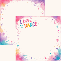 I Love Dance, watercolor, DS scrapbook paper (Scrapbook Customs)