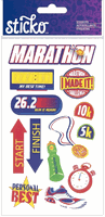 Marathon, running scrapbook stickers (Sticko)