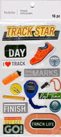 Track Star, sports, 3D scrapbook stickers 4x7" (Recollections) 
